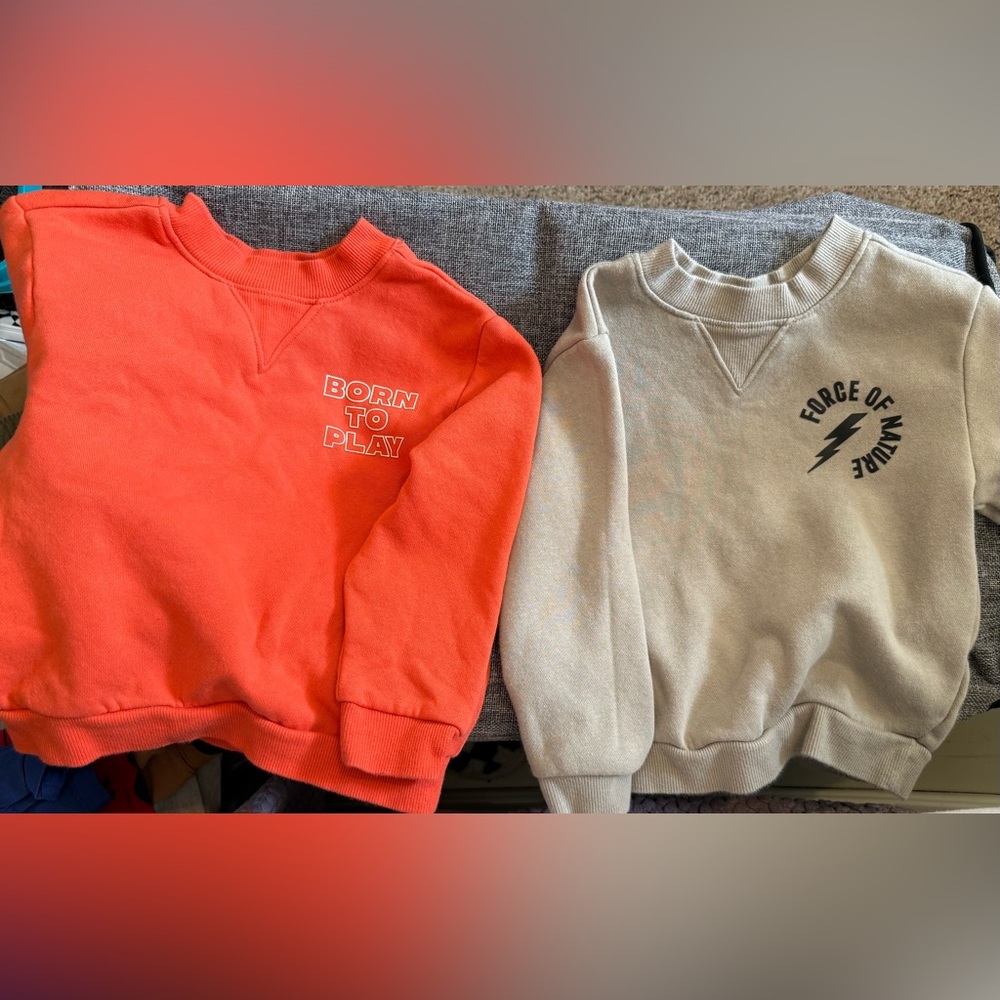 Old Navy Orange and Cream Kids Sweatshirts